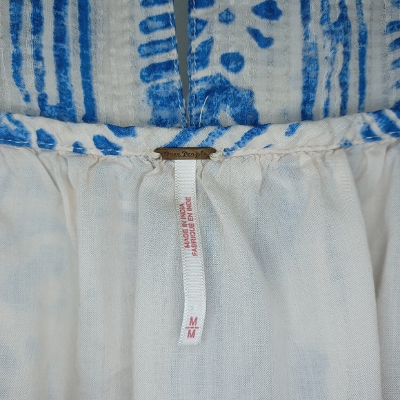 FREE PEOPLE Romper Women V-neck Belted Textured Printed Short Sleeve - Picture 7 of 12